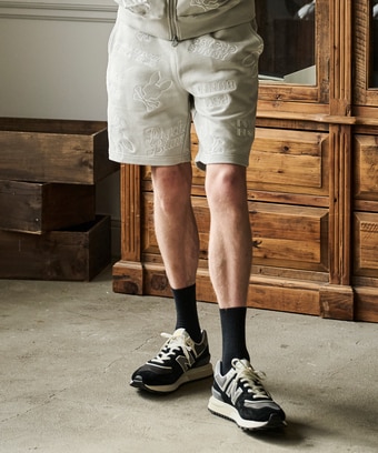 エンブロイダリーロゴパターン 　ショーツ