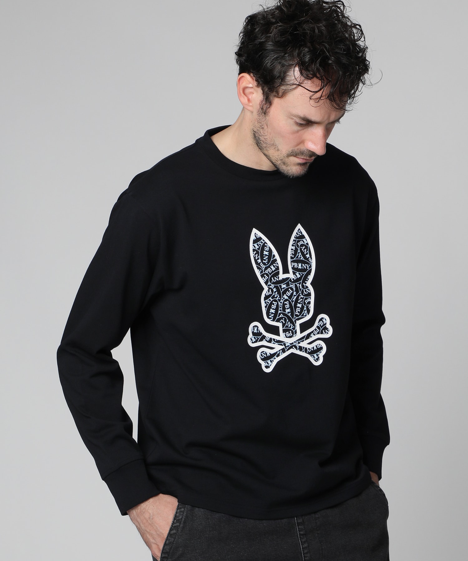 ロゴステッカーデザイン ロングスリーブTシャツ｜Psycho Bunny｜サイコ
