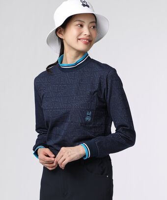 [GOLF][WOMEN]フォントジャガード 　モックネック