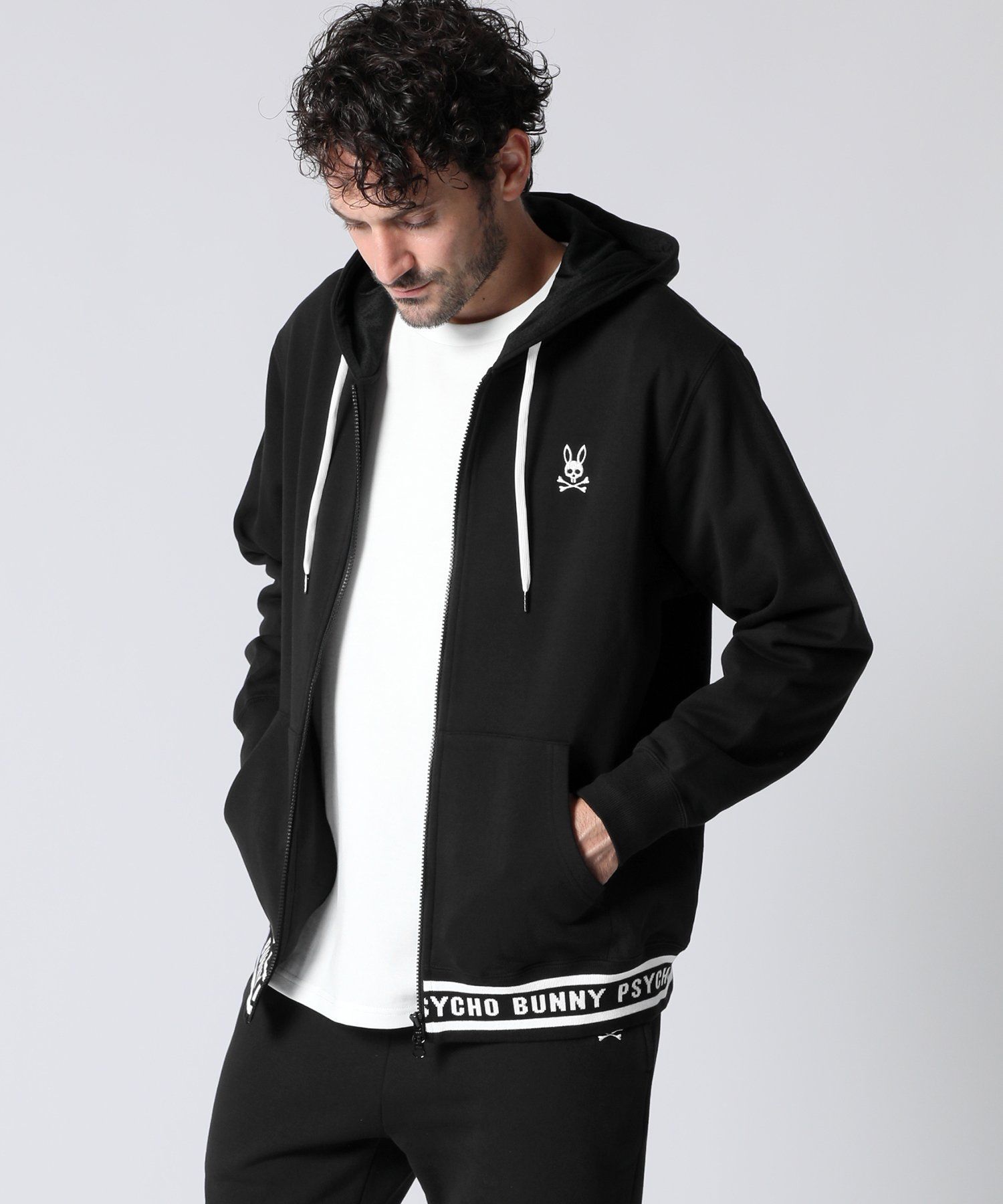 ジャガードリブロゴ ジップパーカ｜Psycho Bunny｜サイコバニー 公式