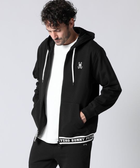 ジャガードリブロゴ ジップパーカ