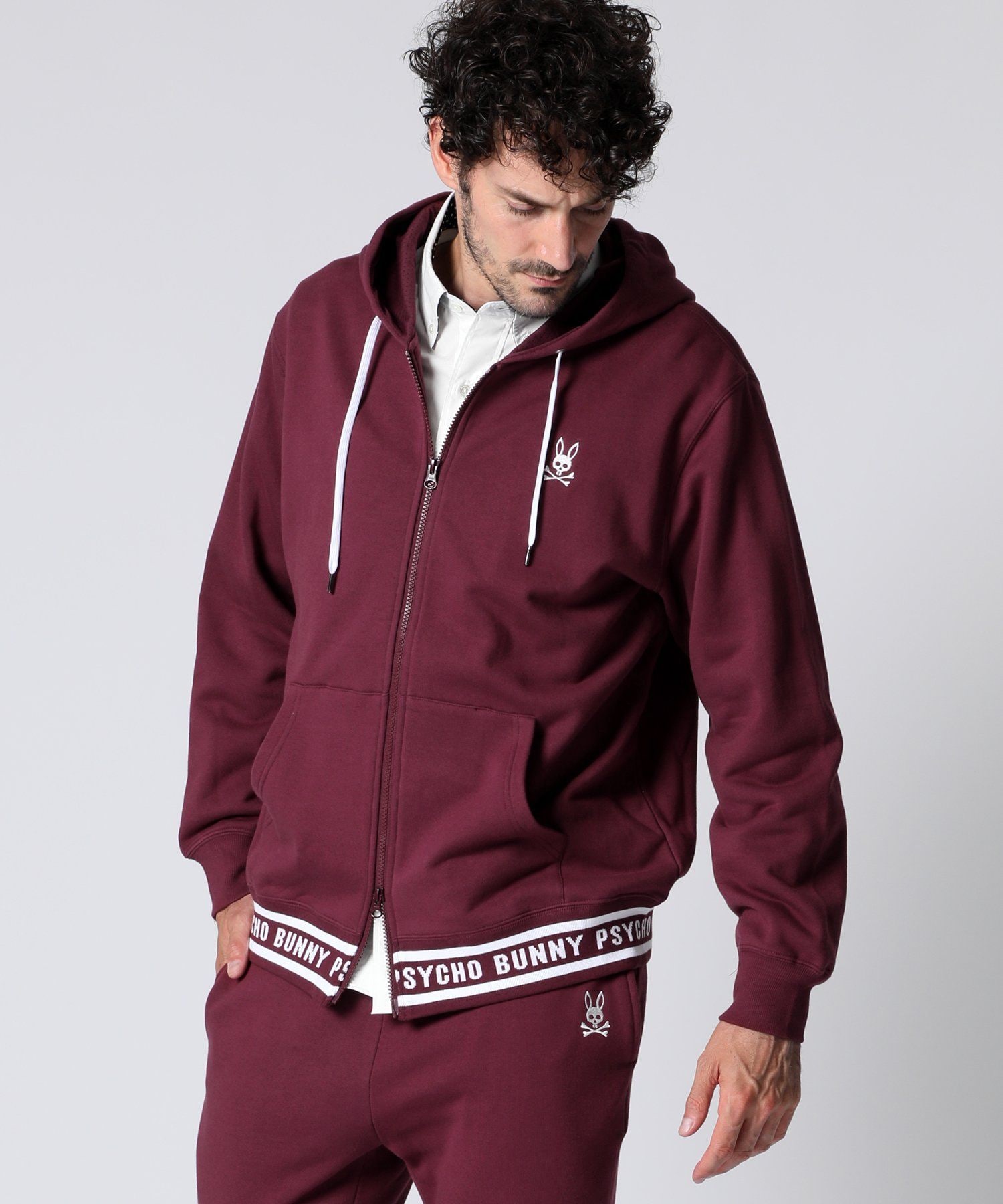 ジャガードリブロゴ ジップパーカ｜Psycho Bunny｜サイコバニー 公式