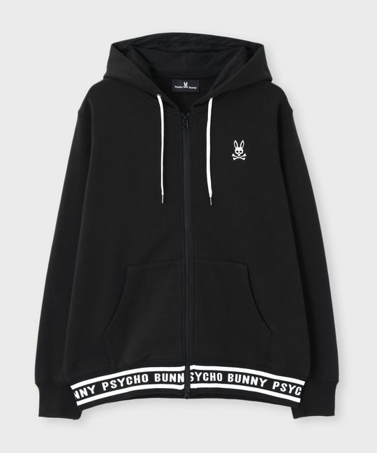 ジャガードリブロゴ ジップパーカ