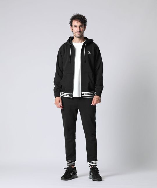 ジャガードリブロゴ ジップパーカ