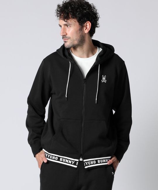 ジャガードリブロゴ ジップパーカ