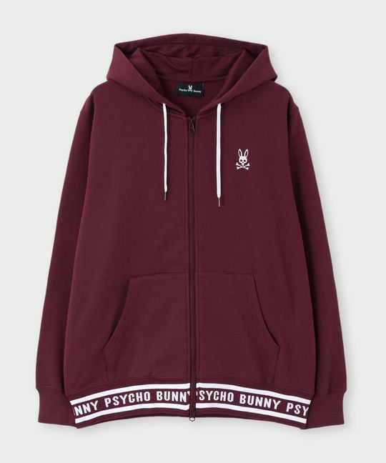 ジャガードリブロゴ ジップパーカ