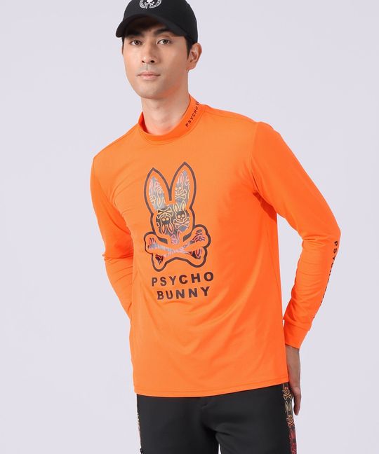 [GOLF]グラデロゴパターン モックネック ロングスリーブTシャツ