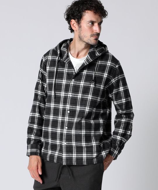 チェック フーディ シャツ ブルゾン