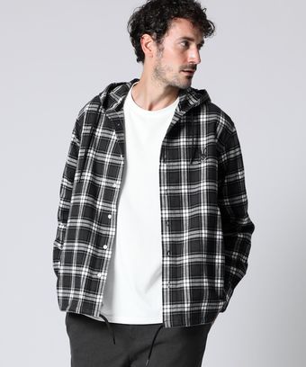 チェック フーディ 　シャツ ブルゾン