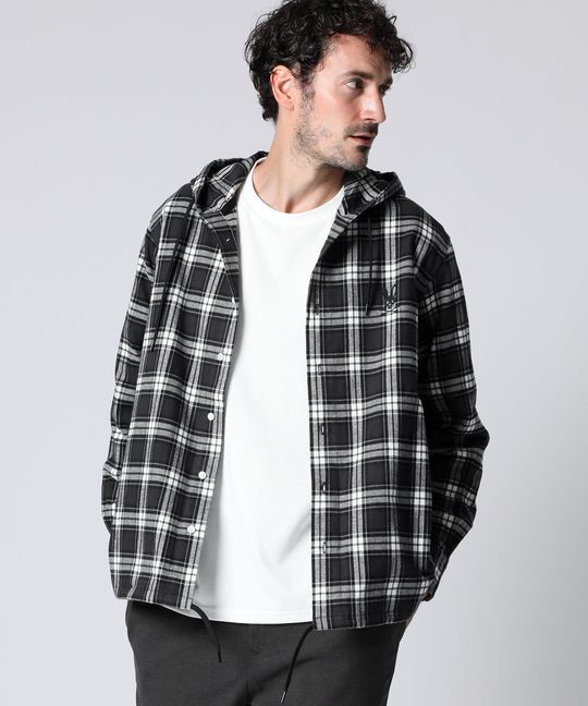 チェック フーディ シャツ ブルゾン