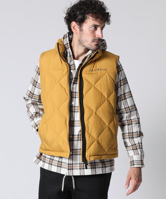 キルトステッチ タフタ ダウンベスト