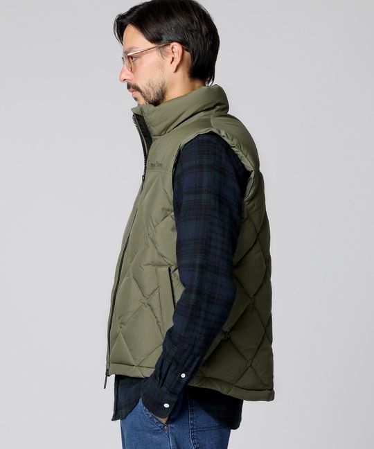 キルトステッチ タフタ ダウンベスト