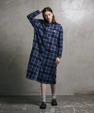 [WOMEN]フランネル チェック シャツワンピース