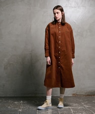 [WOMEN]コーデュロイ シャツワンピース