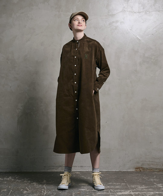 [WOMEN]コーデュロイ シャツワンピース