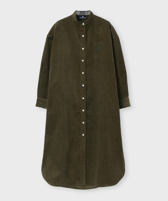 [WOMEN]コーデュロイ シャツワンピース