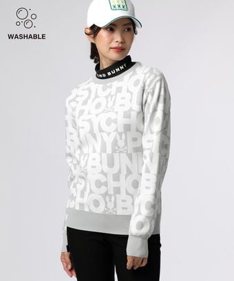 [GOLF][WOMEN]ウォッシャブル ロゴパターン 　ニット
