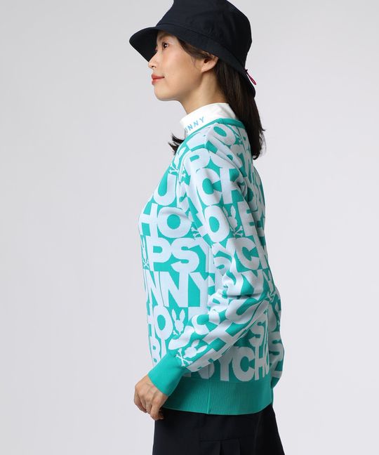 [GOLF][WOMEN]ウォッシャブル ロゴパターン ニット