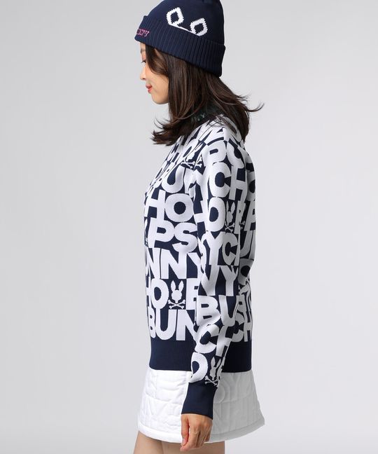 [GOLF][WOMEN]ウォッシャブル ロゴパターン ニット