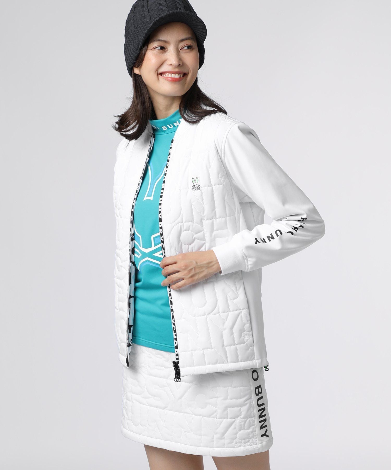 【未使用品】Psycho Bunny GOLF ストレッチタフタ リバーシブル GOLF][WOMEN]ストレッチタフタ リバーシブル ブルゾン｜Psycho Bunny