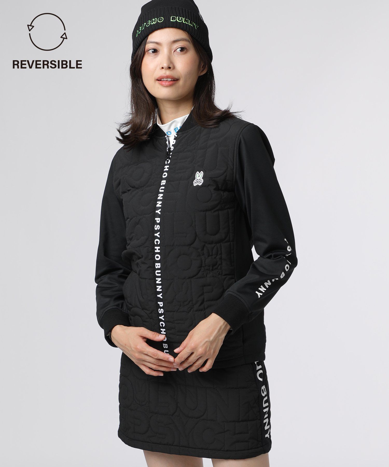 GOLF][WOMEN]ストレッチタフタ リバーシブル ブルゾン｜Psycho Bunny