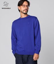 [手洗いOK]ワンポイントロゴ ウォッシャブルニット