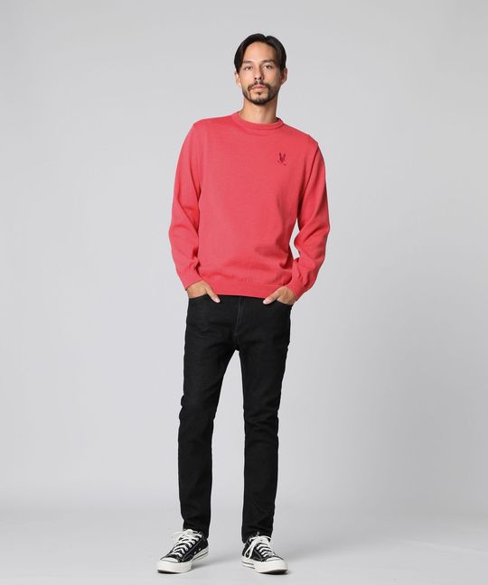 [手洗いOK]ワンポイントロゴ ウォッシャブルニット