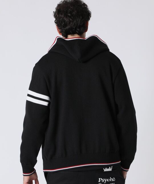 [手洗いOK]トリコライン ニット ジップパーカ