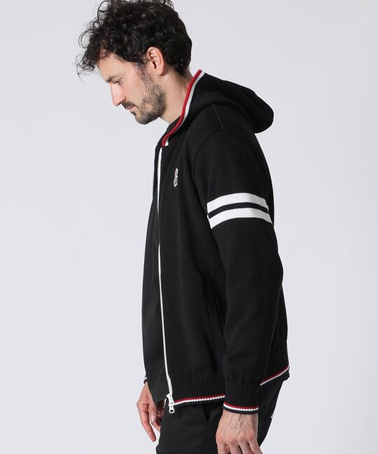 [手洗いOK]トリコライン ニット ジップパーカ