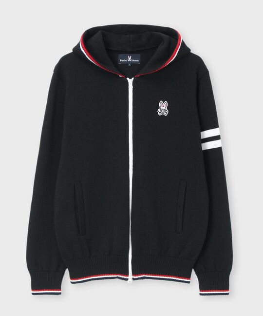 [手洗いOK]トリコライン ニット ジップパーカ