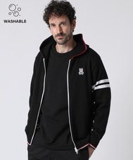 [手洗いOK]トリコライン ニット ジップパーカ