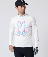[GOLF]ラインモチーフ 裏起毛モックネック ロングスリーブTシャツ