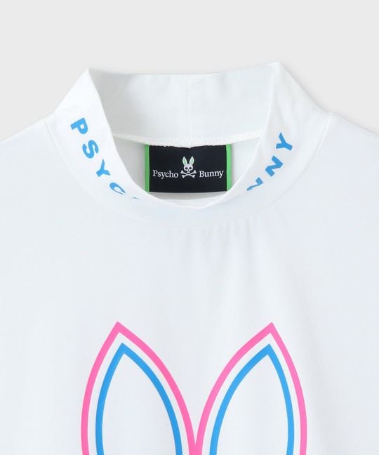 [GOLF]ラインモチーフ 裏起毛モックネック ロングスリーブTシャツ