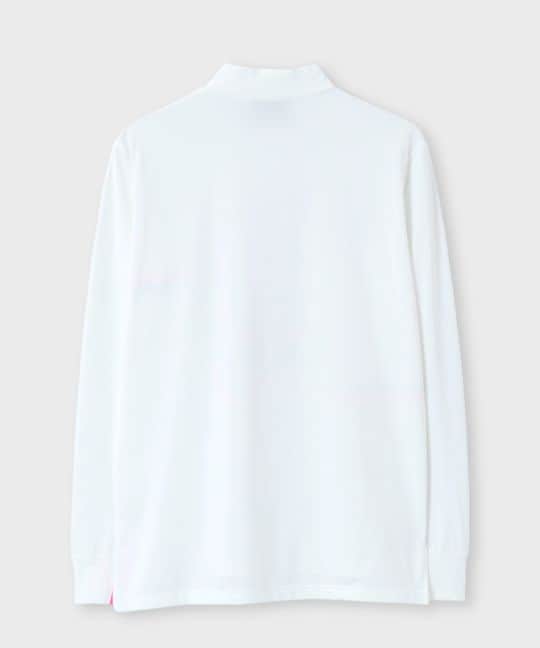 [GOLF]ラインモチーフ 裏起毛モックネック ロングスリーブTシャツ