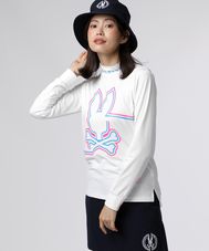 [GOLF][WOMEN]ラインモチーフ 裏起毛モックネック ロングスリーブTシャツ