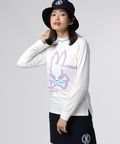 [GOLF][WOMEN]ラインモチーフ 裏起毛モックネック ロングスリーブTシャツ