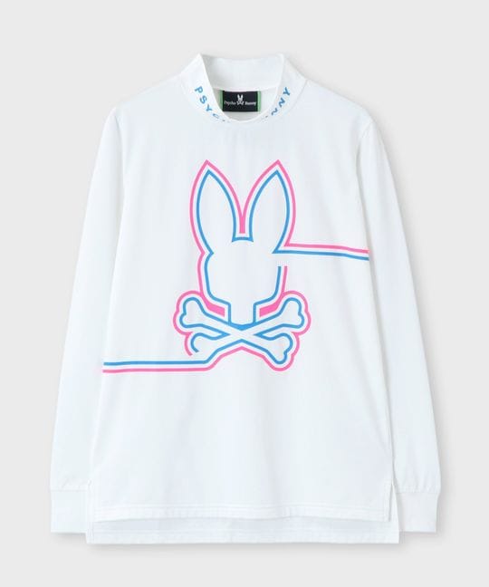 [GOLF][WOMEN]ラインモチーフ 裏起毛モックネック ロングスリーブTシャツ