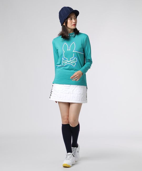 [GOLF][WOMEN]ラインモチーフ 裏起毛モックネック ロングスリーブTシャツ