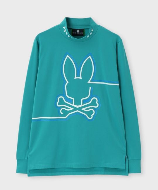 [GOLF][WOMEN]ラインモチーフ 裏起毛モックネック ロングスリーブTシャツ