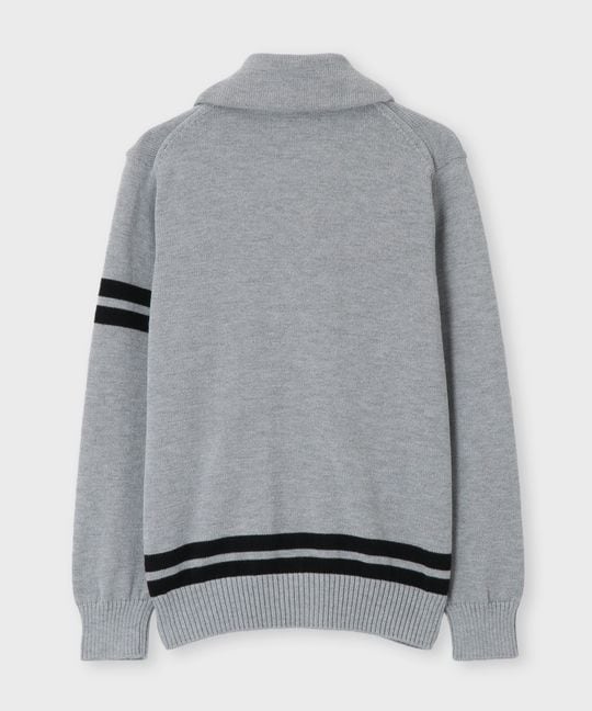 [手洗いOK]ショールカラー レタード カーディガン