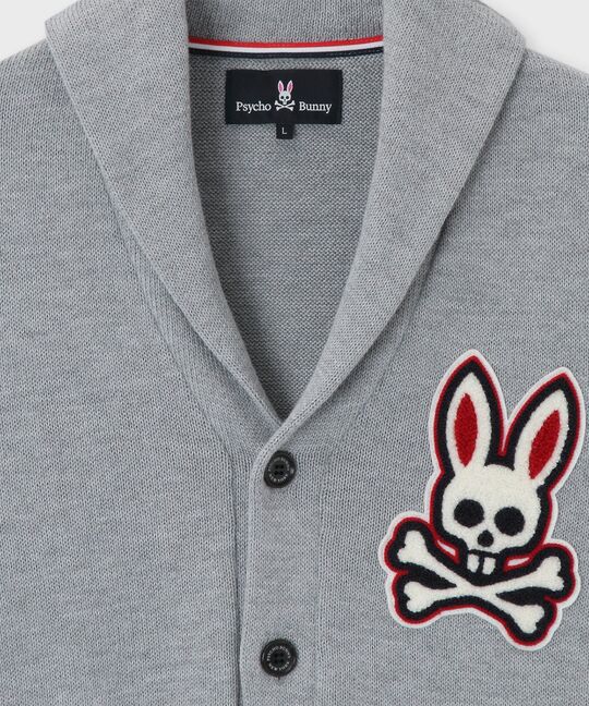 [手洗いOK]ショールカラー レタード カーディガン