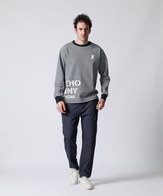 デニムジャージ カーゴパンツ