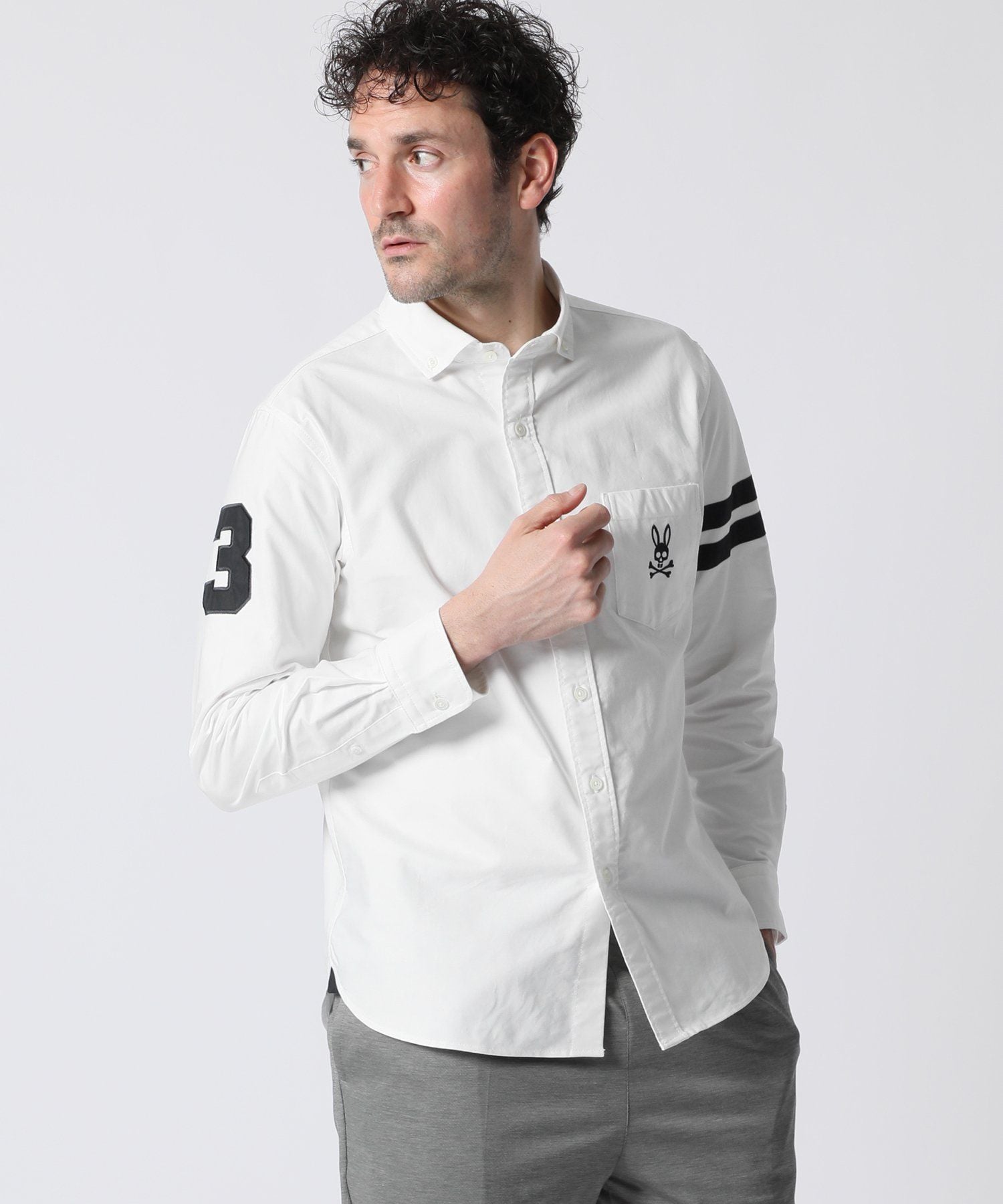 サイコバニー シャツ 日本製 ホワイト Lサイズ ワイシャツ、ドレスシャツ、カジュアルシャツ（メンズ） ｜Psycho