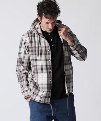 ビッグチェックフーディ　シャツブルゾン