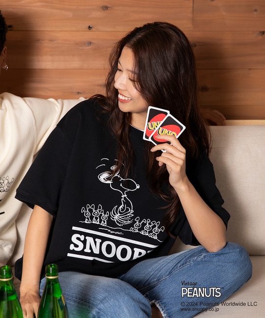 [WOMEN]PEANUTS×Psycho Bunny オーバーサイズ スウェット