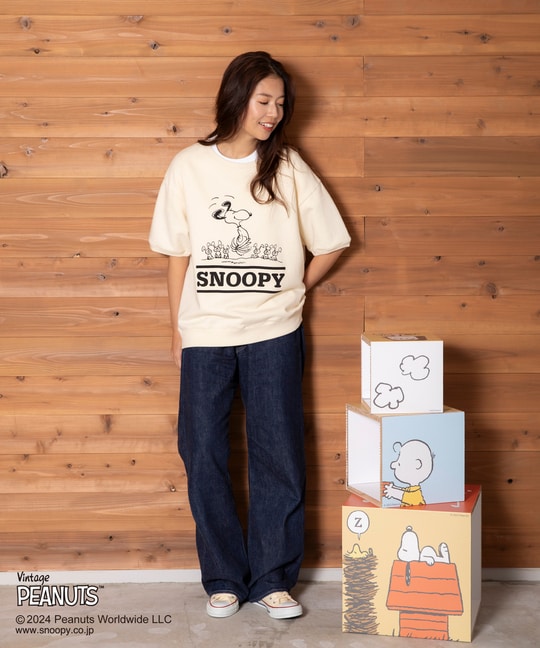 [WOMEN]PEANUTS×Psycho Bunny オーバーサイズ スウェット