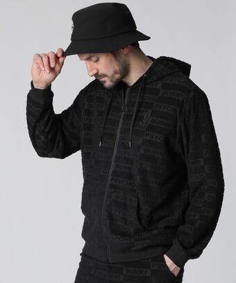 ブロックジャガード セットアップ 　パイルジップパーカ