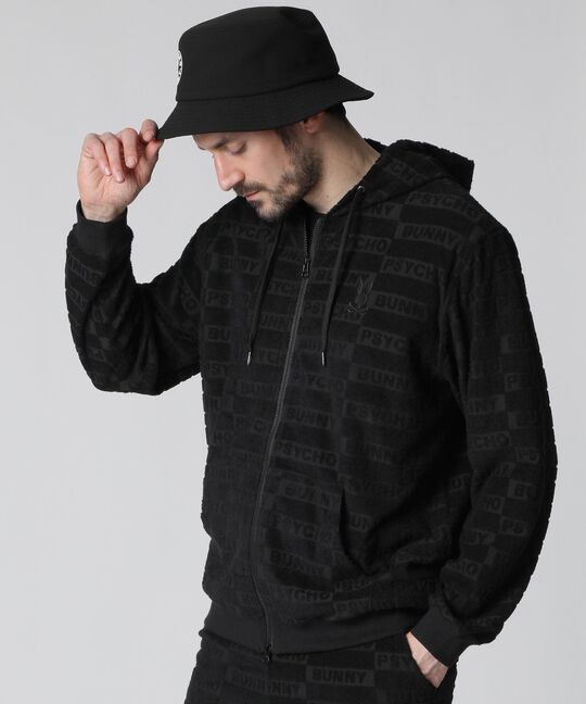 ブロックジャガード セットアップ パイルジップパーカ