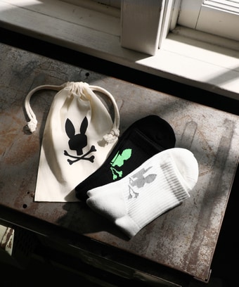 [WEB限定]2PACK シルエットバニー 　リブソックス