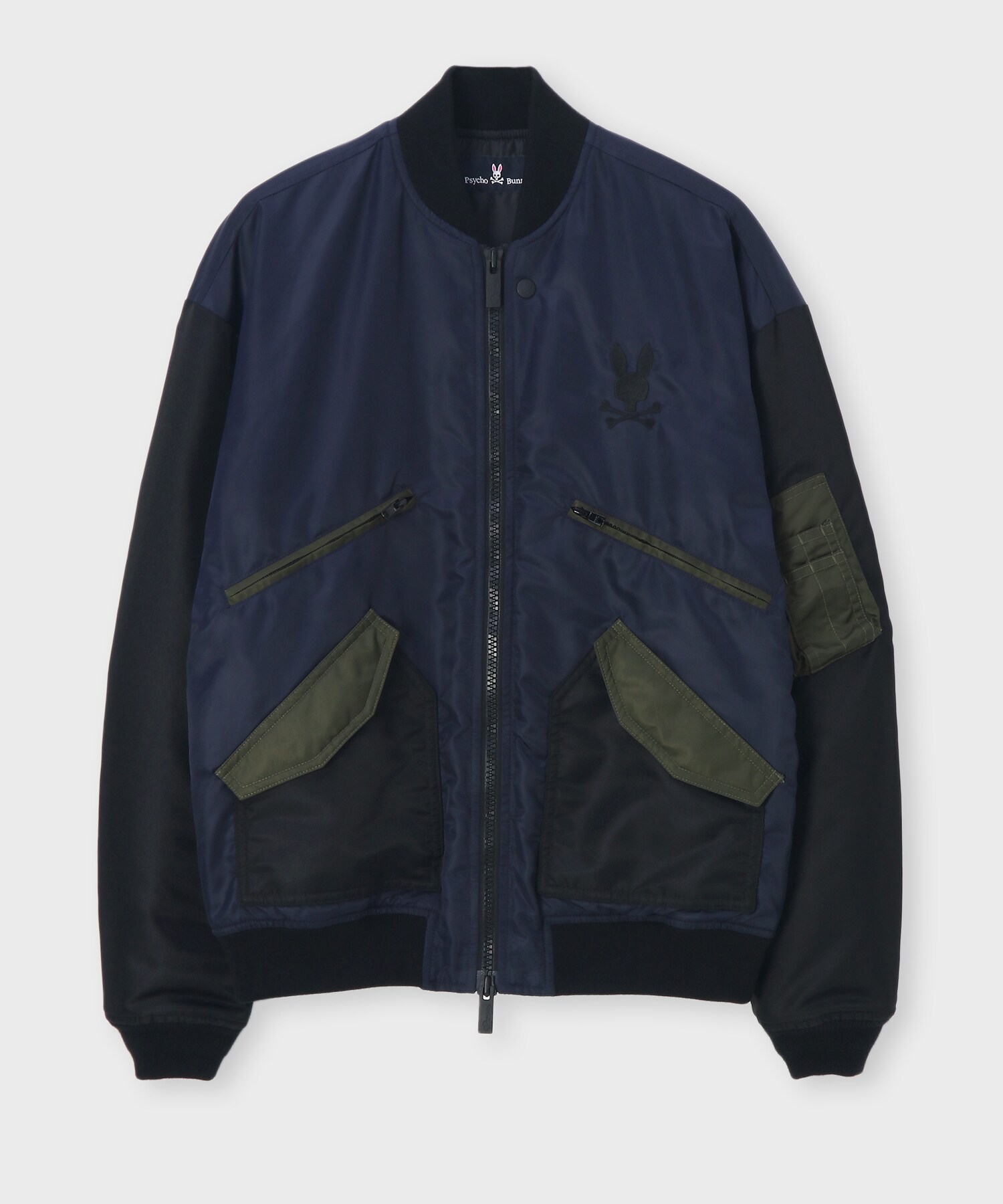Psycho Bunny(サイコバニー) バイカラーデザイン MA-1 ジャケット メンズ import：M 【中古】【ブランド古着バズストア】 バイカラーデザイン MA-1｜Psycho Bunny｜サイコバニー 公式ブランド